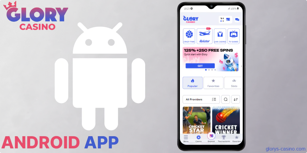 Glory Casino app available for Android devices