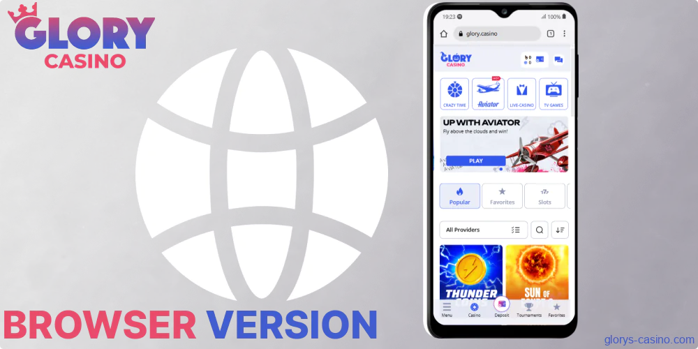 Glory Casino version for mobile browsers