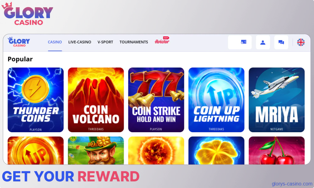 Get your reward on Glory Casino