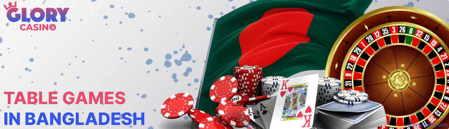 Table games options available on Glory Casino Bangladesh